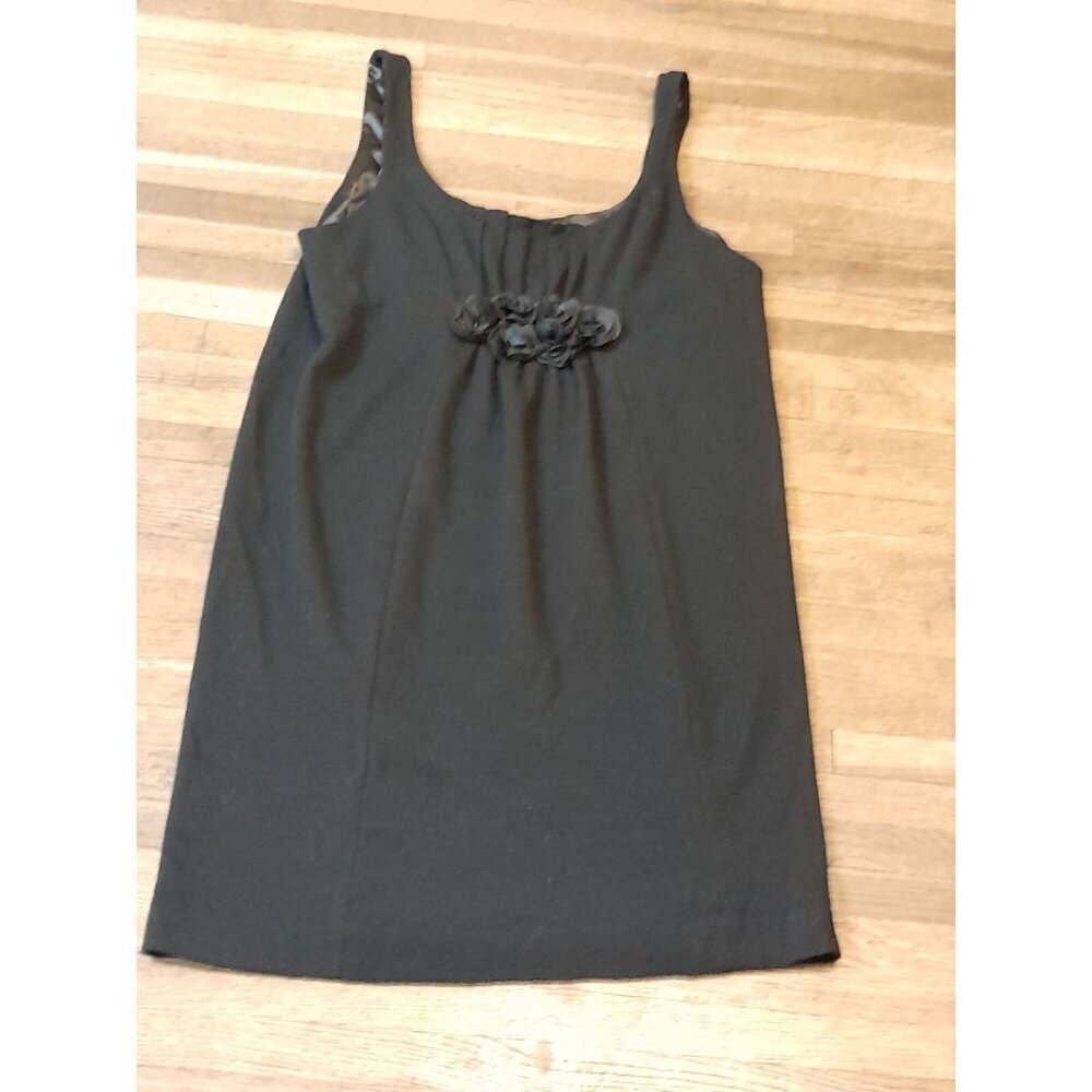 J. Crew Pleated Gothic Wool Rosette Accent Minimalist Size Medium Shift Black